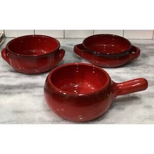 De Silva Made in Italy Terre D'umbria Terracotta Red Soup Bowls Assorted